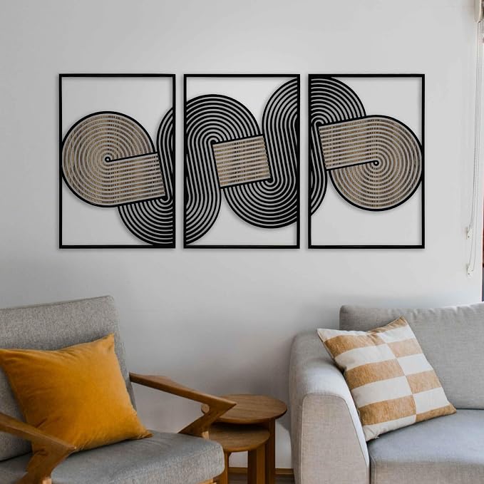 Rustic Wall Art featuring Modern Geometric Wooden Wall Decor, Mid Century Wood Wall Art, Endless Motion Wall Panels, Rustic Home Gift for Living Room and Bedroom