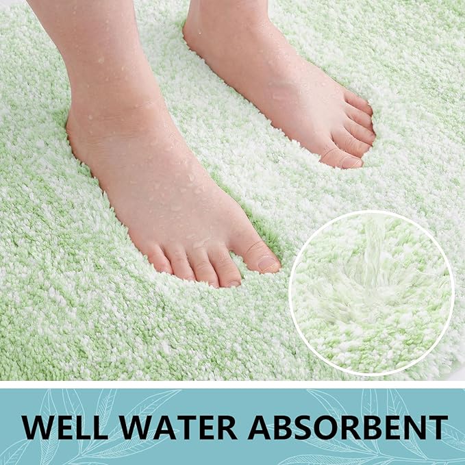 Arotive Microfiber Bathroom Rugs, Shaggy Soft and Absorbent Bath Rug, Non-Slip, Thick Plush Machine Washable Dry Bath Mats for Bathroom, Tub and Shower, 70x24, Sage Green, Rectangular