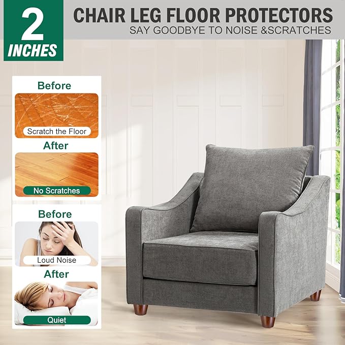 FoDau770 Brown Rubber Wood Furniture Legs 2 Inches, Straight Tapered Wood Feet Mid Century Sofa Legs Set of 4, 5/16" UNC Furniture Feet for Cabinet Couch Dresser Chair Ottoman Table