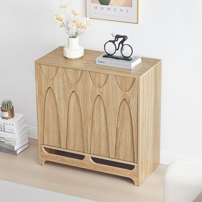 Sideboard Buffet Cabinet with Storage Set of 3, 94.5” Mid Century Modern Storage Cabinet with Adjustable Shelf and 6 Doors for Dining Room, Living Room,Entry