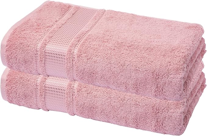 Melissa Linen, 2 Piece Hand Towel Set, 100% Turkish Cotton Face Hand Towels for Bathroom, 20 in x 35 in, Absorbent, Quick Dry, Durable and Soft, Spa and Hotel Quality, Light Pink