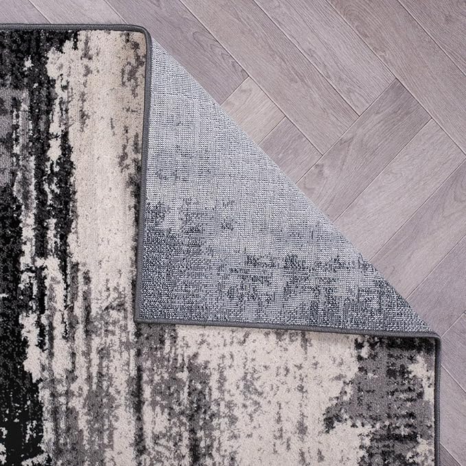 Rugshop Modern Abstract Design Non Shedding Soft Ideal for Living Room,Bedroom,Kitchen Area Rug 7' 10" x 10' Black