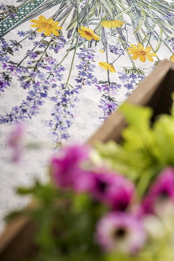 Maison d' Hermine Table Cloth Rectangle Table 100% Cotton 54 x 72 Inches Tablecloth Reusable Decorative for Dining Room Farmhouse Home Valentines Day Decorations Spring Summer - Fanny Lavender