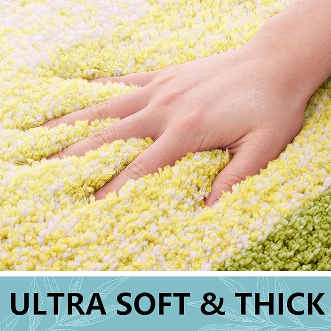 Arotive Microfiber Bathroom Rugs, Shaggy Soft and Absorbent Bath Rug, Non-Slip, Thick Plush Machine Washable Dry Bath Mats for Bathroom, Tub and Shower, 24x16, Olive Green, Rectangular