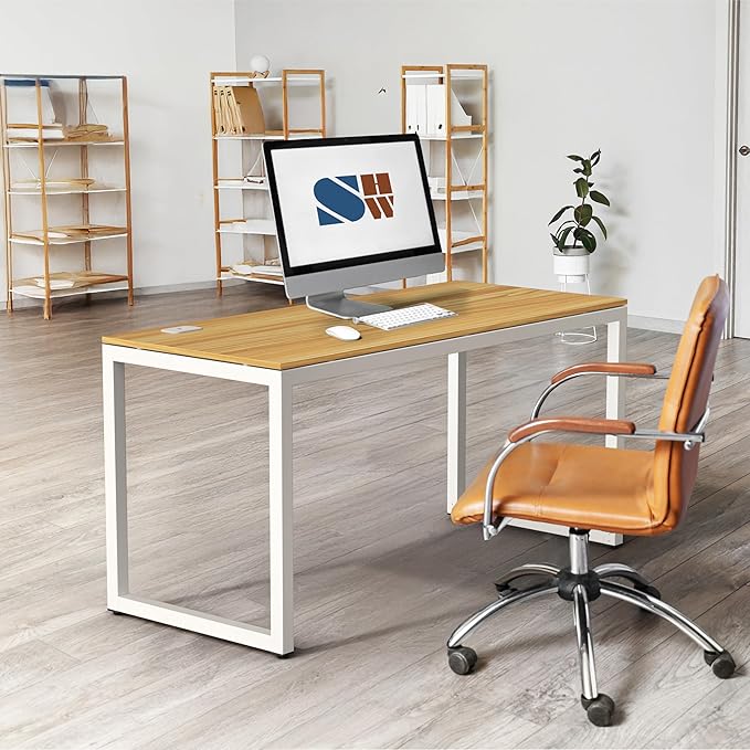 SHW 48-Inch Commercial-Grade Office Computer Desk, Oak