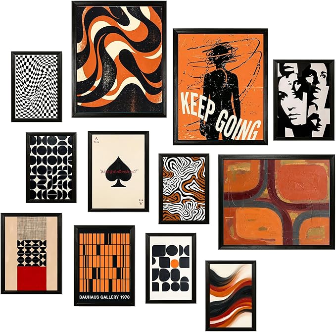 97 Decor Modern Retro Wall Decor - Mid Century Modern Wall Art, Cool 70s Posters For Room Aesthetic, Vintage Eclectic Prints Abstract Artwork For Home, Bedroom, Dorm Decorations (Unframed)