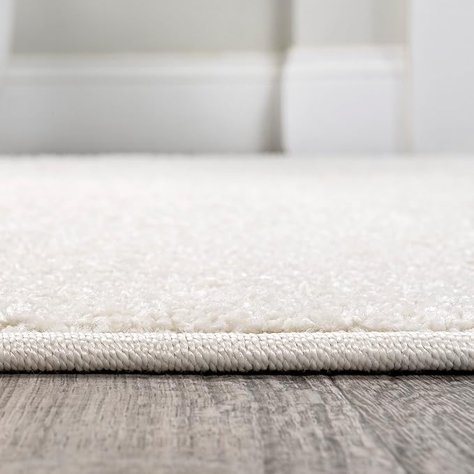 JONATHAN Y Haze Solid Low-Pile Cream 3x5 Oval Indoor Area Rug, Coastal,Bohemian,Minimalist,Classic, Easy-Cleaning for Living Room,Bedroom,Kitchen,Pet Friendly,Non-Shedding (SEU100T-3OV)