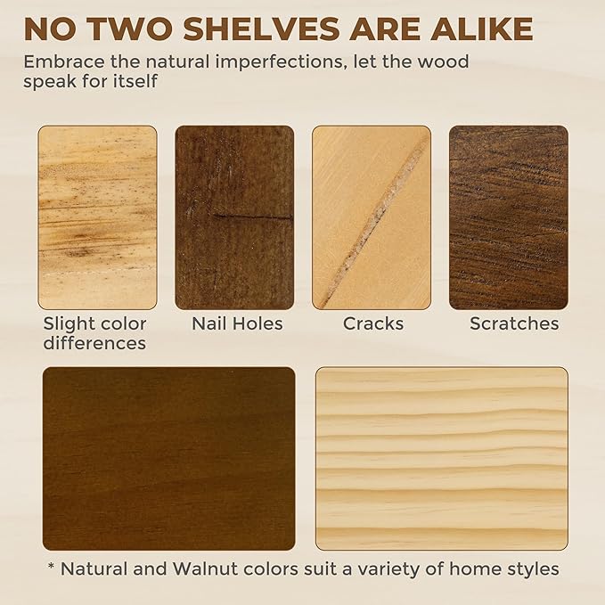 RICHFOCUS Live Edge Wood Floating Shelves 72" Natural Solid Wood Wall Mounted Shelf|Extra Long Floating Shelves for Wall with Invisible Bracket for Bathroom Kitchen Room|1Pcs, Walnut