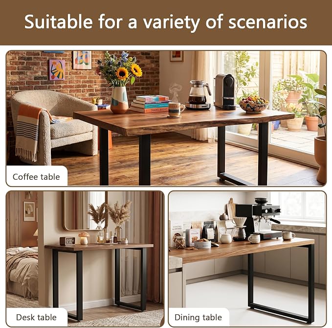 Table Legs 28" H x 24" W Metal Desk Legs Heavy Duty Black Set of 2 | for Dining Table Kitchen Table Office Desk Table Base Replacement，Includes adjustable leveling feet and screws (1,000 LBS )