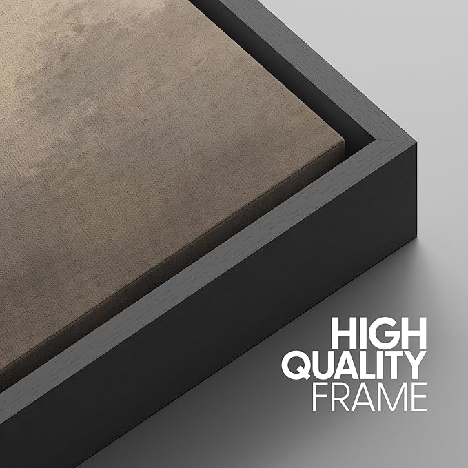 SIGNWIN Framed Canvas Print Wall Art Set Neutral Misty Forest Landscape Earth Tone Illustrations Modern Art Decorative Boho Relax/Zen Nordic for Living Room, Bedroom, Office - 24"x36"x3 Black