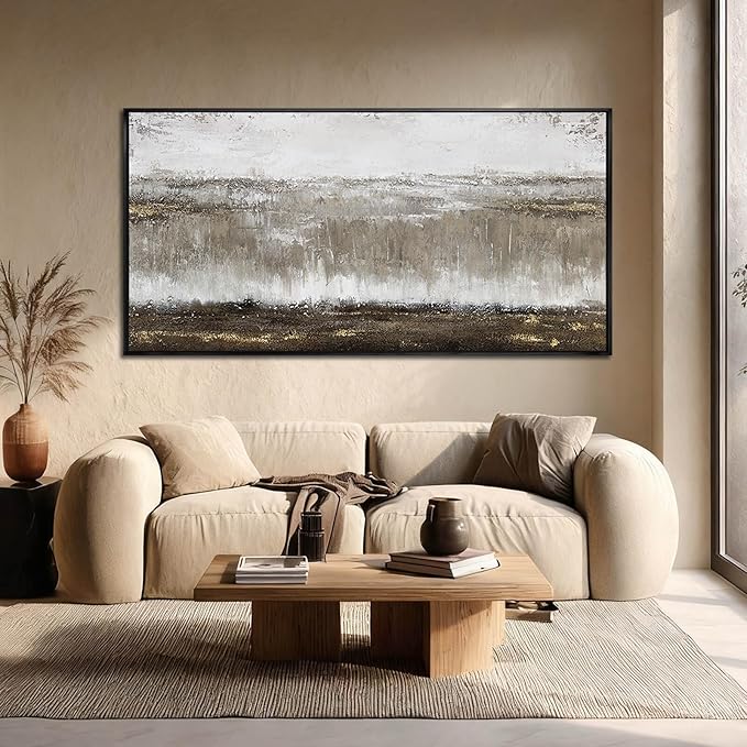 Artexist Textured Canvas Wall Art Black and Grey Photo Print Modern Wall Decor 24"x48" Picture for Bedroom Kitchen Artwork for Office
