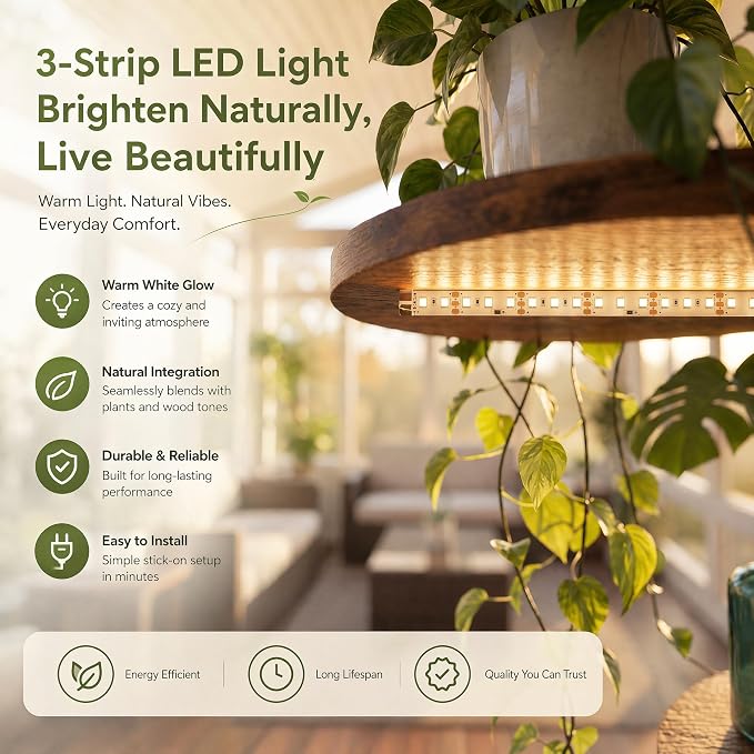 3 Tier Plant Stand Indoor with Grow Light for Multiple Plants | Corner Flower Stand, Vintage Multi-Layer Design, Sturdy Plant Shelf, Space-Saving, Ideal for Living Room Indoor Plant Display