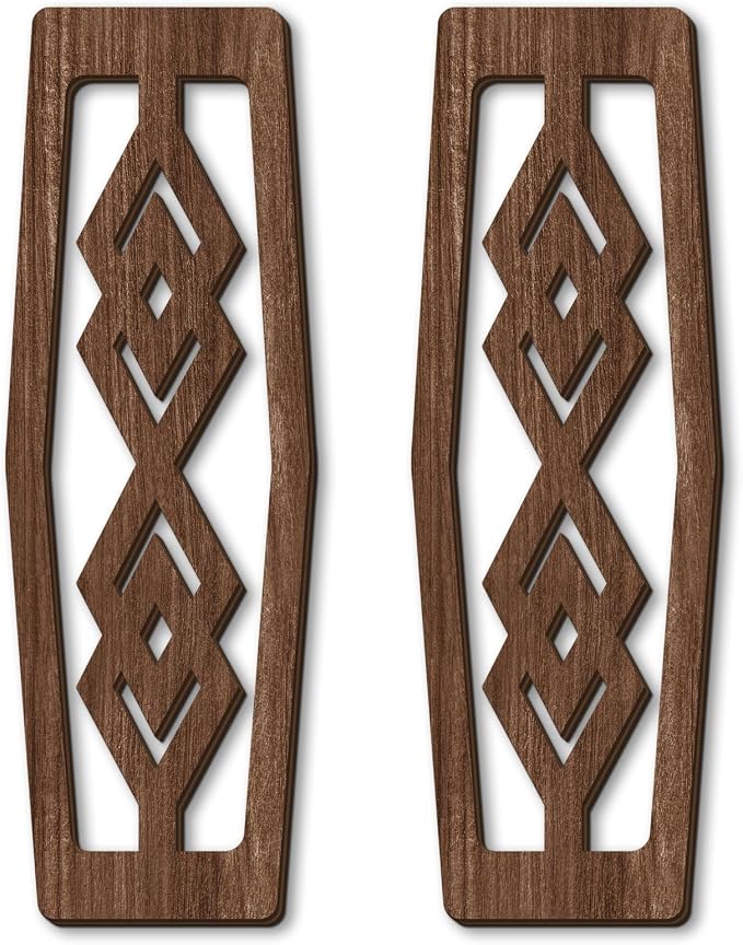CAKIROTS 2 Pcs Mid Century Modern Wall Art Wood Wall Decor Modern Geometric Panels for Interior Wall Decor Panel Wall Art for Home Living Room (Dark Brown)