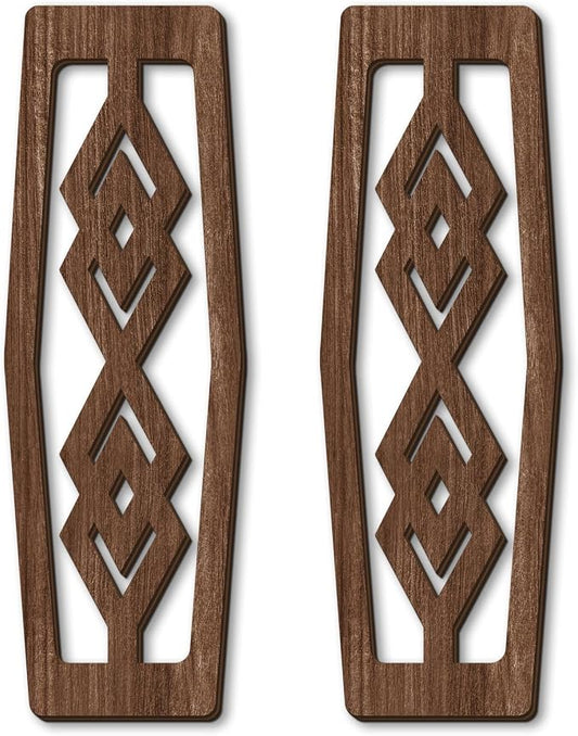 CAKIROTS 2 Pcs Mid Century Modern Wall Art Wood Wall Decor Modern Geometric Panels for Interior Wall Decor Panel Wall Art for Home Living Room (Dark Brown)
