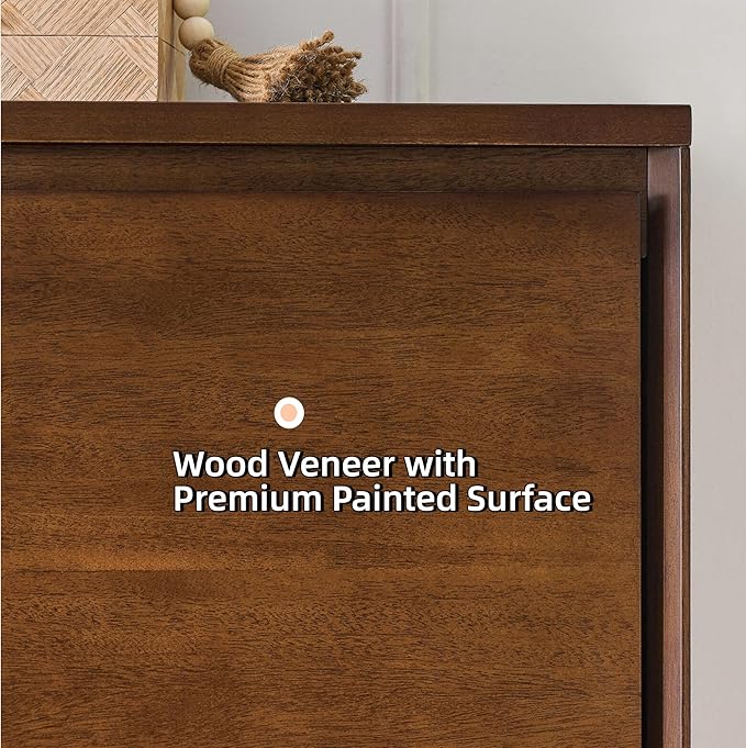 LKTART Mid Century Modern Sideboard Buffet Cabinet, Narrow Walnut Sideboard,Wood Storage Cabinet Credenza with 2 Doors for Living Room, Kitchen, Entryway, Hallway(9.25" D*39" L)
