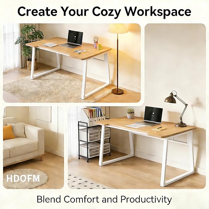 Computer Desk 39.4 Inch Small Office Desk with Wood Top and Metal Frame, Study Writing Desk for Home, Bedroom, Gaming, U-Shaped Leg Design, Modern Simple