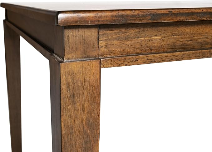 Merrick Lane Hayden 60" Solid Wood Dining Table with Tapered Wooden Legs, Seating for 6, Brown Matte