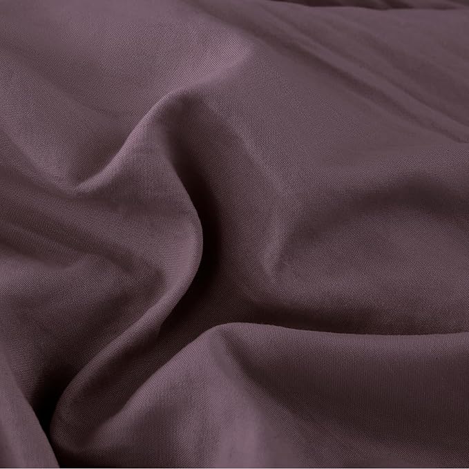 WRENSONGE Full Size Comforter Sets - 3 Pieces Deep Purple Comforter Prewashed Soft Lightweight for All Seasons, Fluffy Down Alternative Comforter Full Size with 2 Pillow Shams