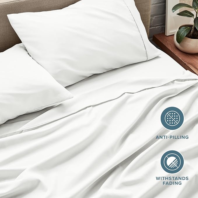 Bare Home Twin XL Sheet Set - 1800 Ultra-Soft Microfiber Twin Extra Long Bed Sheets - Double Brushed - Deep Pockets - Easy Fit - 3 Piece Set - Bedding Sheets & Pillowcases (Twin XL, Cream)