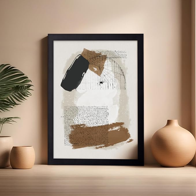 Poster Master Abstract Written Message Poster - Watercolor Print - Note Art - Chic Boho Design - Abstract Illustration - Great Bedroom or Living Room Decor - 16x20 Black Framed