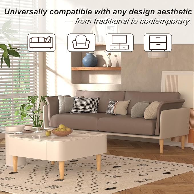8 Inch Heavy Duty Wood Furniture Legs Set of 4 - Solid Replacement Furniture Feet for Sofas - Wooden Couch Legs Sofa Feet Cabinet Foot - Varnished Finish