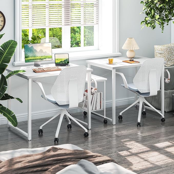 Coleshome 32 Inch Small Computer Desk, Modern Simple Style Desk for Home Office, Study Student Writing Table, White