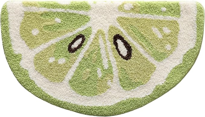 Ankah Fruit Bath Mats Cute Bathroom Rugs, Particularly Absorbent, Very Soft, and Dry Fast That Fits for Kid's Room, Bathroom or Other Room, 17.7" x 31.5", Lime