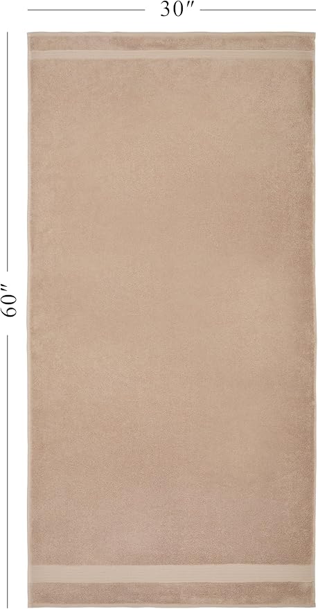 Ozdilek 2-Piece Bath Towels, 30x60 550GSM– 30x60 Inches, 100% Turkish Cotton, Luxury Quick Dry, Extra Large, Fade-Resistant, Eco-Friendly, Spa Towel, Cotton Towel (Seahorse Beige)