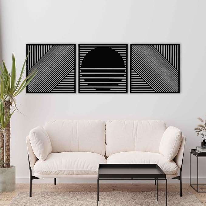 Mid Century Modern Wood Wall Art Boho Style, Large Wall Decoration for Retro Interiors, Handcrafted Wooden Wall Art, Boho Wood Wall Decor Gift
