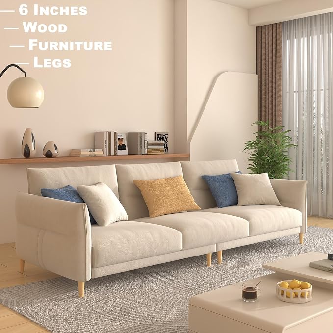 Wood Furniture Legs Set of 4 Heavy Duty 6 Inch,Solid Table & Couch Legs Replacement, Feet for Sofa Ottoman Loveseat Bench Dresser- Solid Wooden Legs with Vernished Finish