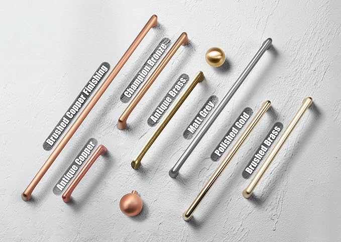 Goo-Ki Light Brass Cabinet Pulls with 10'' Hole Centers, Modern Style Zinc Alloy Cabinet Handles for Dresser,Wardrobe,Cupboard- 6 Pack