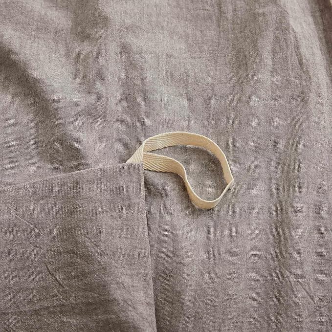 100% Cotton Duvet Cover King Size, Mauve Brown Linen-Like Natural Bedding Set with Zipper Closure (No Comforter), King Size, Duvet Cover (104"x90") x 1, Pillowsham(20"x36") x 2