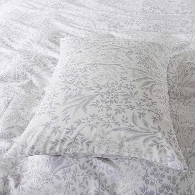 HoneiLife King Size Duvet Cover - Cotton Comforter Cover, Soft & Breathable Floral Bedding Duvet Cover Sets with Zipper Closure & Corner Ties, 3-PC Wildflower Comforter Cover Sets, Plain Life