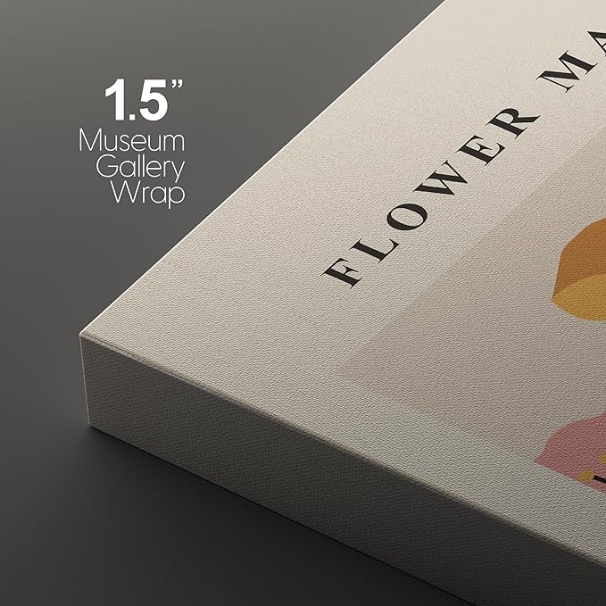 wall26 Canvas Print Wall Art Set Colorful Flower Market Exhibition Prints Nature Wilderness Illustrations Modern Art Decorative Floral Botanical Minimal Calm/Relax/Cozy for Bedroom - 16"x24" x 3