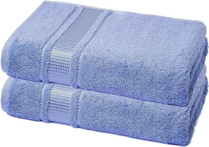 Melissa Linen 2 Pack Hand Towel for Bathroom, Extra Absorbent, Durable and Fast Drying, 20x35 Inch Size and Made of 100% Cotton, Luxury Design, Cobalt Blue