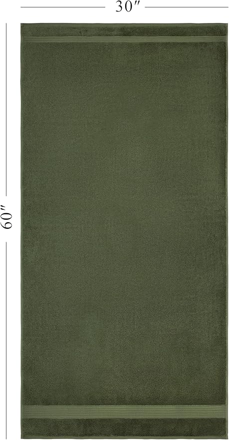 Ozdilek 2-Piece Bath Towels, 30x60 550GSM– 30x60 Inches, 100% Turkish Cotton, Luxury Quick Dry, Extra Large, Fade-Resistant, Eco-Friendly, Spa Towel, Cotton Towel (Fern Green)