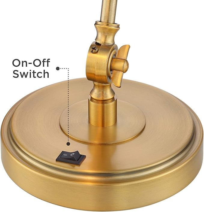 360 Lighting Wray 26 3/4" High Modern Desk Lamp with USB Charging Ports A+C Warm Brass Gold Metal Adjustable Arm Head for Bedroom Living Room House Bedside Home Office Reading Family