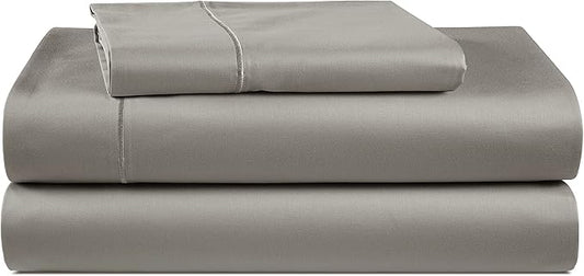 LANE LINEN 100% Egyptian Twin Bed Sheets Cotton, Soft & Comfy No Pill Fade Resistant Natural Cooling Mercerized Cotton Twin Size Sheets 15" Deep Pocket - Charcoal