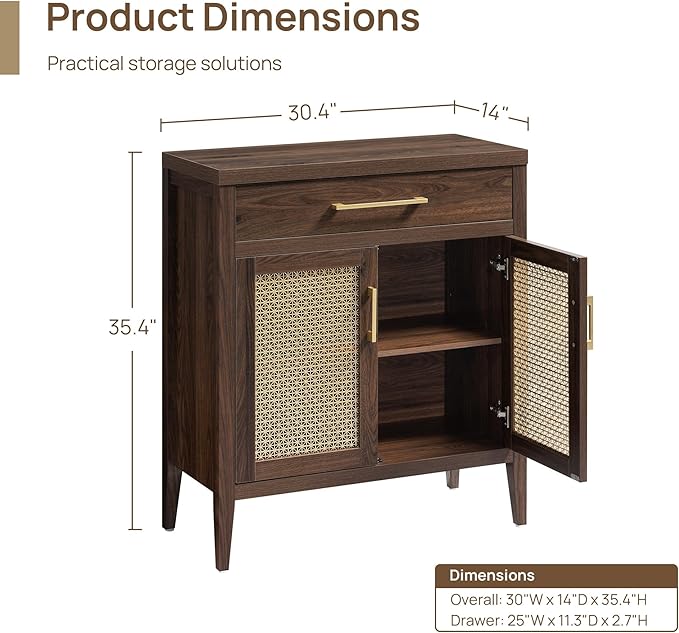 SICOTAS Buffet Cabinet - 90“ Sideboard Cabinet Modern Credenza with Drawers and Metal Mesh Doors, Accent Buffet Table Coffee Bar for Living Room Kitchen Entryway Hallway, Espresso Walnut