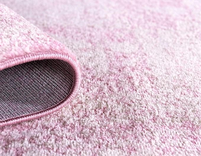 Unique Loom Bromley Collection Area Rug - Wells (3' 1" Round, Pink/ Ivory)