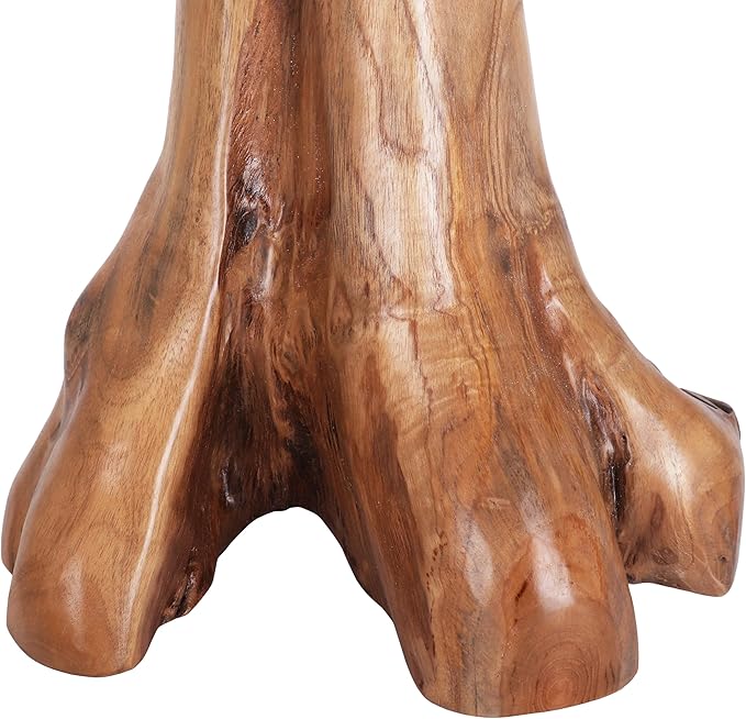 Handcrafted Teak Mushroom Decor – Solid Indonesian Teak Wood Sculpture – Organic Modern Accent for Shelf, Table, or Garden – Natural Rustic Decor (20 Inch)