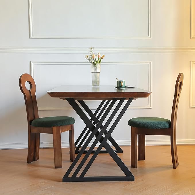 Metal Table Legs, Triangle Shape Industrial/Modern Heavy Duty Dining Table Legs Set of 2 (28.3'H 23.6'W)