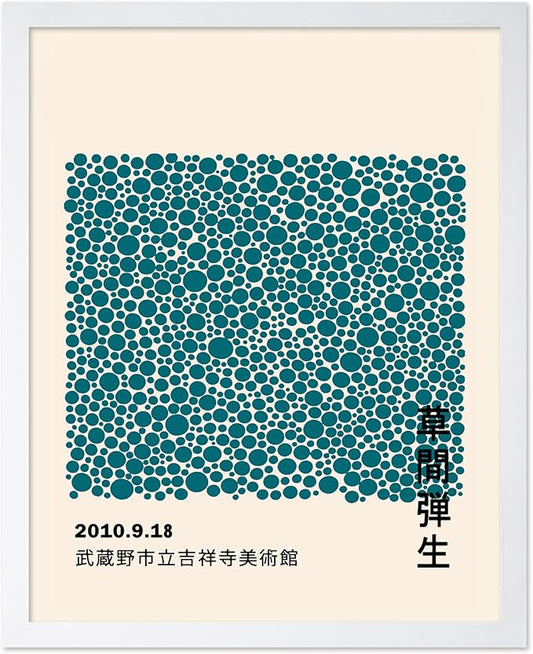Poster Master Vintage Poster - Retro Pop Art Print - Gift for Artist, Friend - Infinity Dots, Japanese, Polka, Modern, Abstract - Wall Decor for Home, Office, 8x10 White Framed
