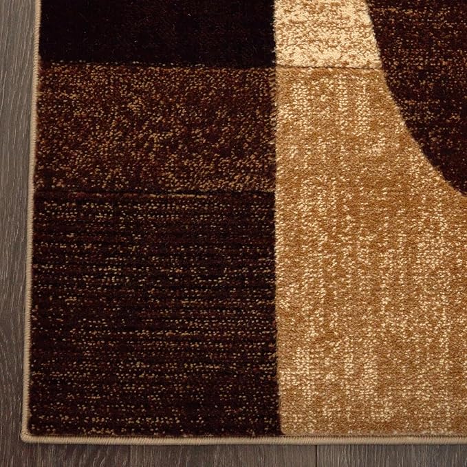 Home Dynamix Tribeca Jasmine Modern Area Rug, Abstract Brown/Beige 3 Piece Set