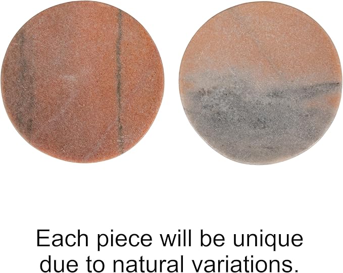 Creative Co-Op Marble Round Soapdish, Pink