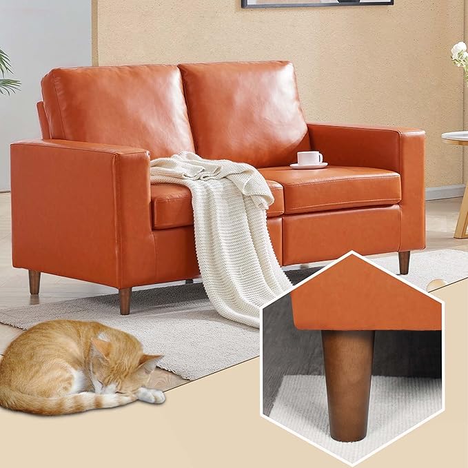 AORYVIC Furniture Legs Wood Sofa Legs Walnut Color Couch Replacement Legs for Cabinet Vanity Couch Chair Dresser Pack of 4 (6 inch)