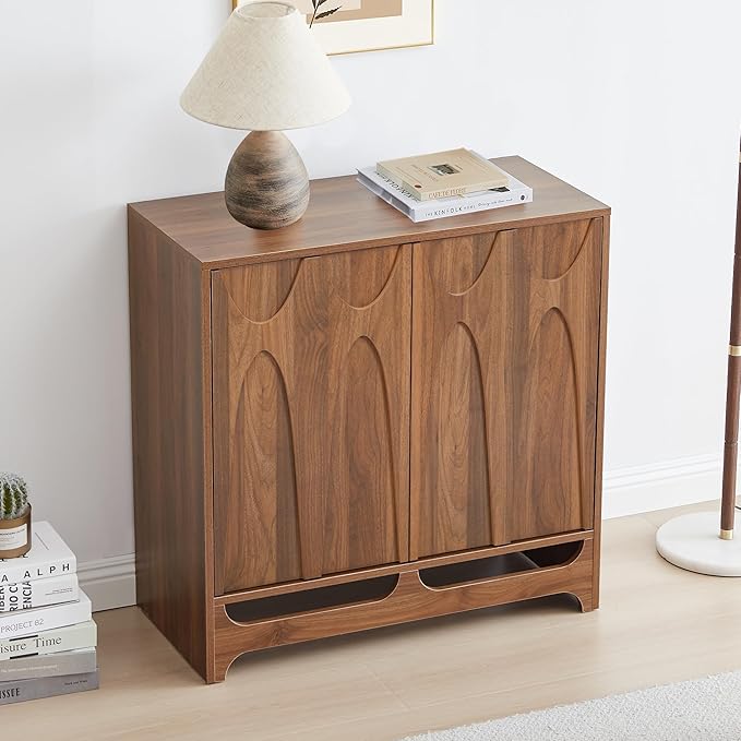 Sideboard Buffet Cabinet with Storage, 31.5” Mid Century Modern Storage Cabinet with Adjustable Shelf and 2 Doors for Dining Room, Living Room,Entry