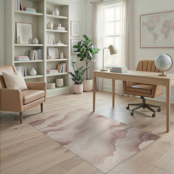 4'x6' Washable Flatwoven Rug, Taupe Abstract Abstract Easy Care Throw Carpet for Dorm Room, Small Living Room, Apartment, Stain Resistant Low Profile Floor Covering | Ref:2208258