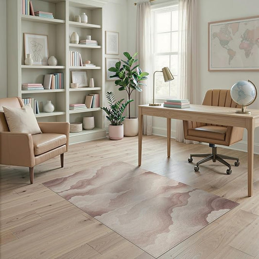 4'x6' Washable Flatwoven Rug, Taupe Abstract Abstract Easy Care Throw Carpet for Dorm Room, Small Living Room, Apartment, Stain Resistant Low Profile Floor Covering | Ref:2208258