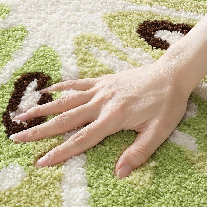 Ankah Fruit Bath Mats Cute Bathroom Rugs, Particularly Absorbent, Very Soft, and Dry Fast That Fits for Kid's Room, Bathroom or Other Room, 17.7" x 31.5", Lime